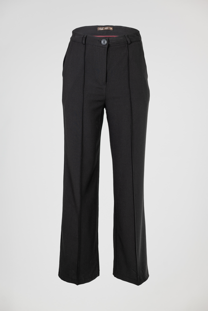 Черен дамски палацо панталон с широк крачол – Black Tailored Palazzo