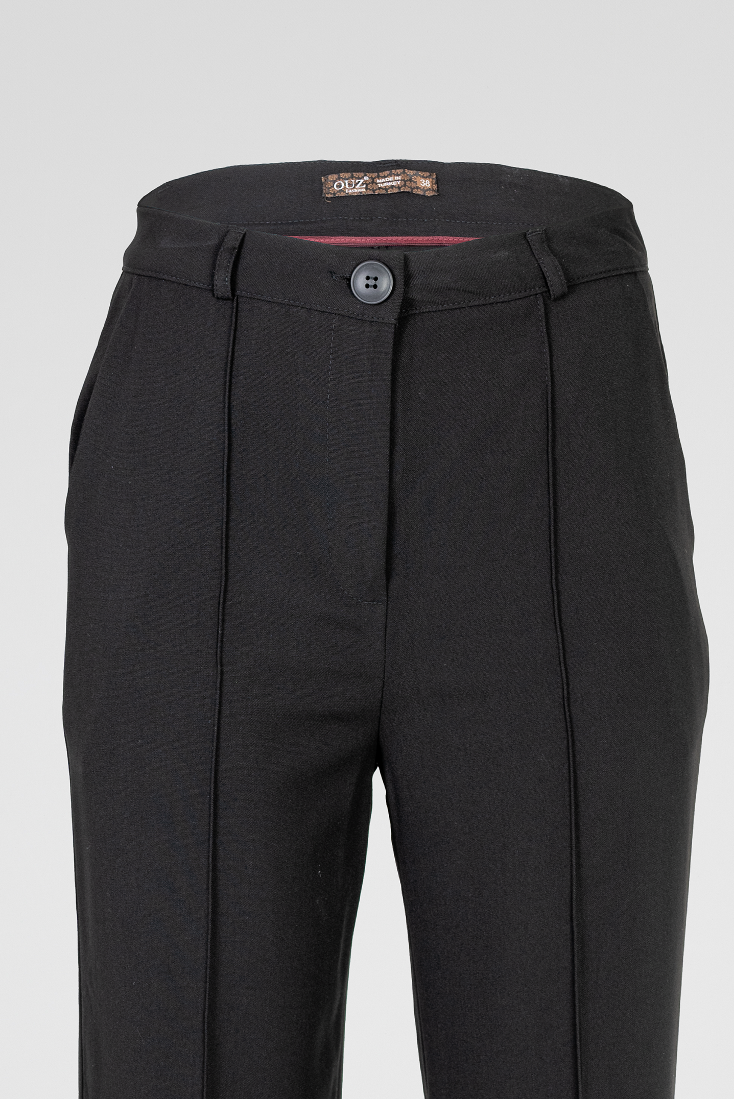 Черен дамски палацо панталон с широк крачол – Black Tailored Palazzo