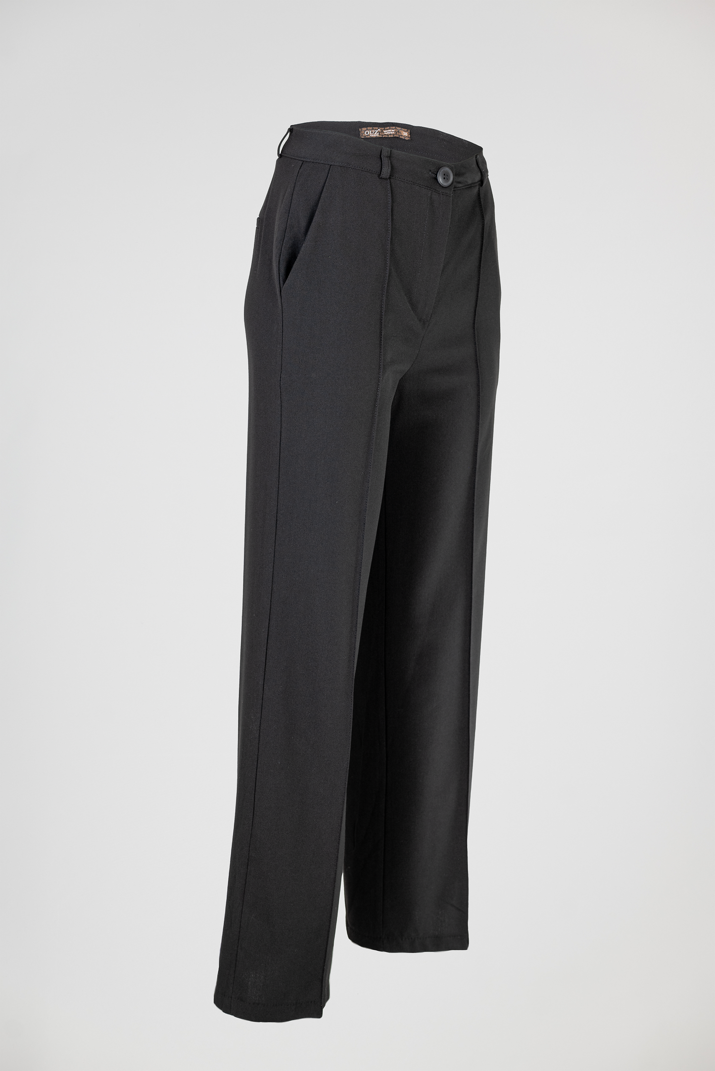Черен дамски палацо панталон с широк крачол – Black Tailored Palazzo