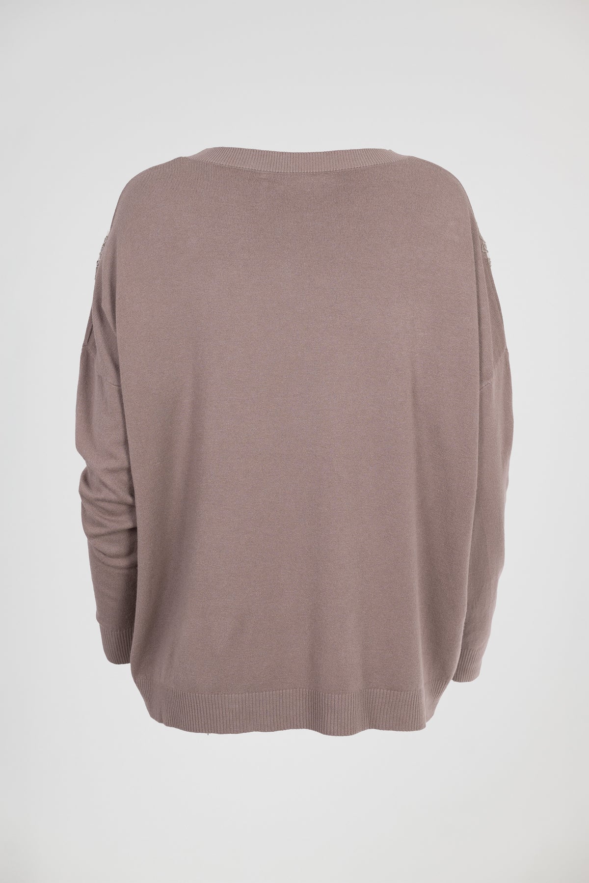 Дамска блуза фино плетиво с флорална апликация – Pearl Knit