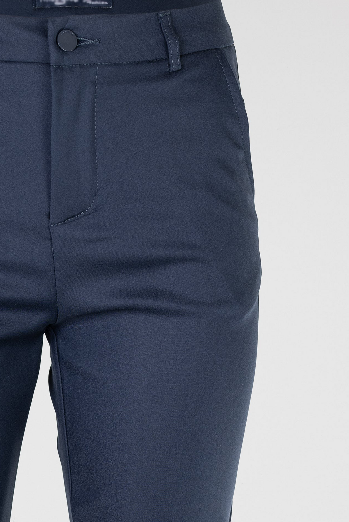 Дамски тъмносин панталон с права кройка и висока талия – Navy Tailored Pants