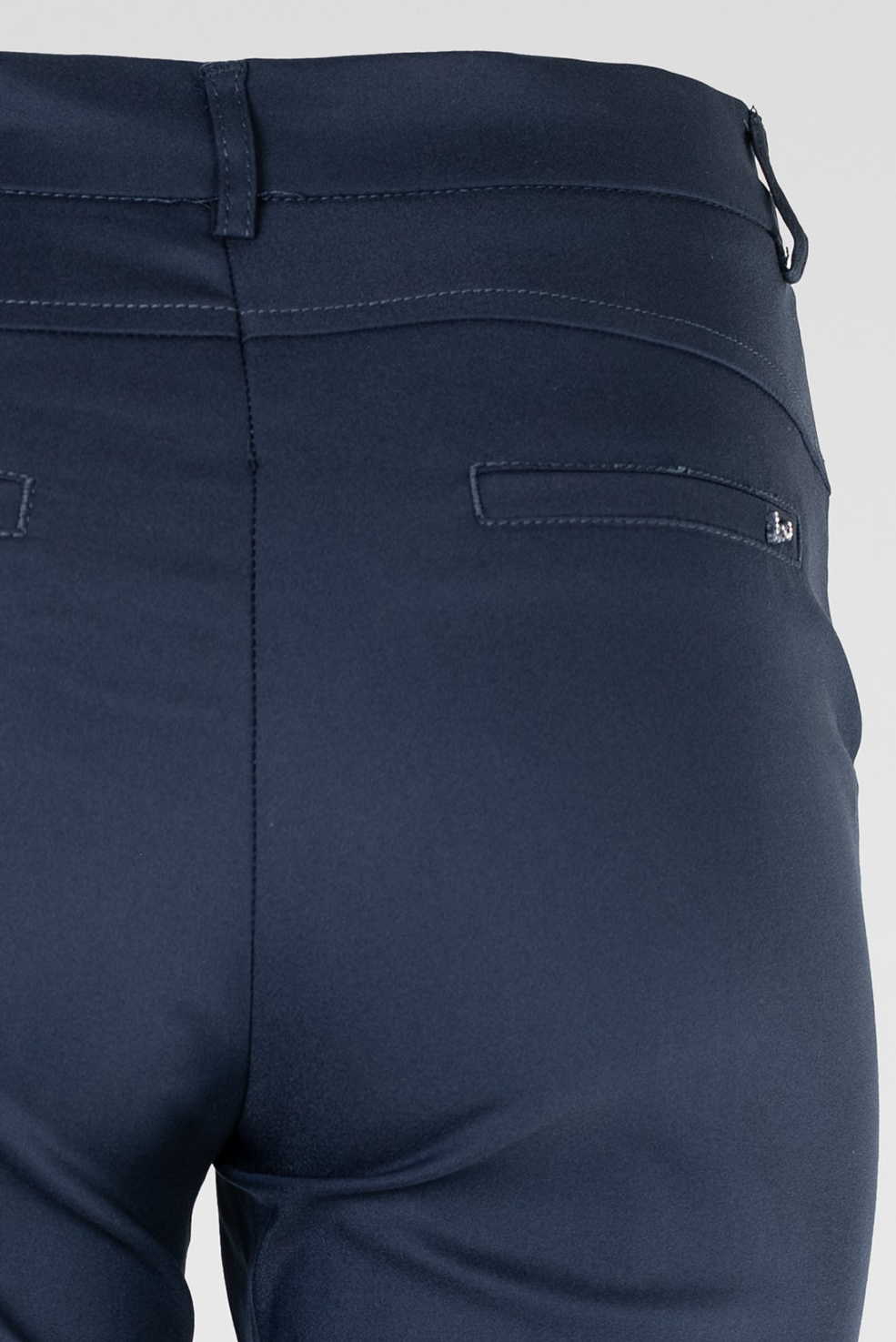 Дамски тъмносин панталон с права кройка и висока талия – Navy Tailored Pants