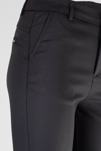 Дамски черен панталон с права кройка и висока талия – Black Tailored Pants