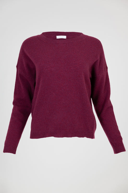 Дамски пуловер от 100% мериносова вълна – Merino Burgundy