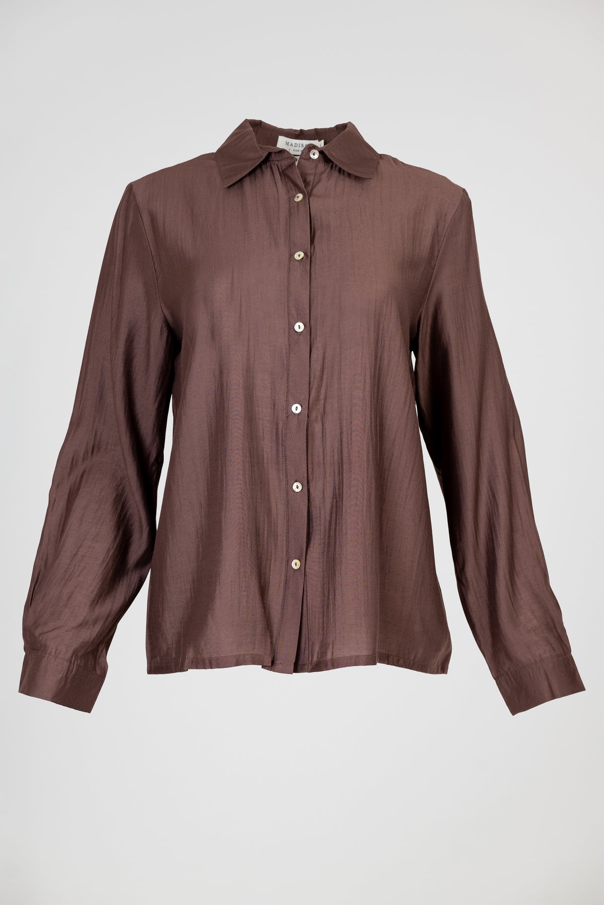 Дамска риза от вискоза в цвят шоколадово кафяво – Coffee Shirt