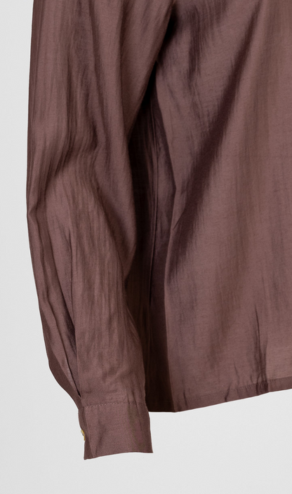 Дамска риза от вискоза в цвят шоколадово кафяво – Coffee Shirt