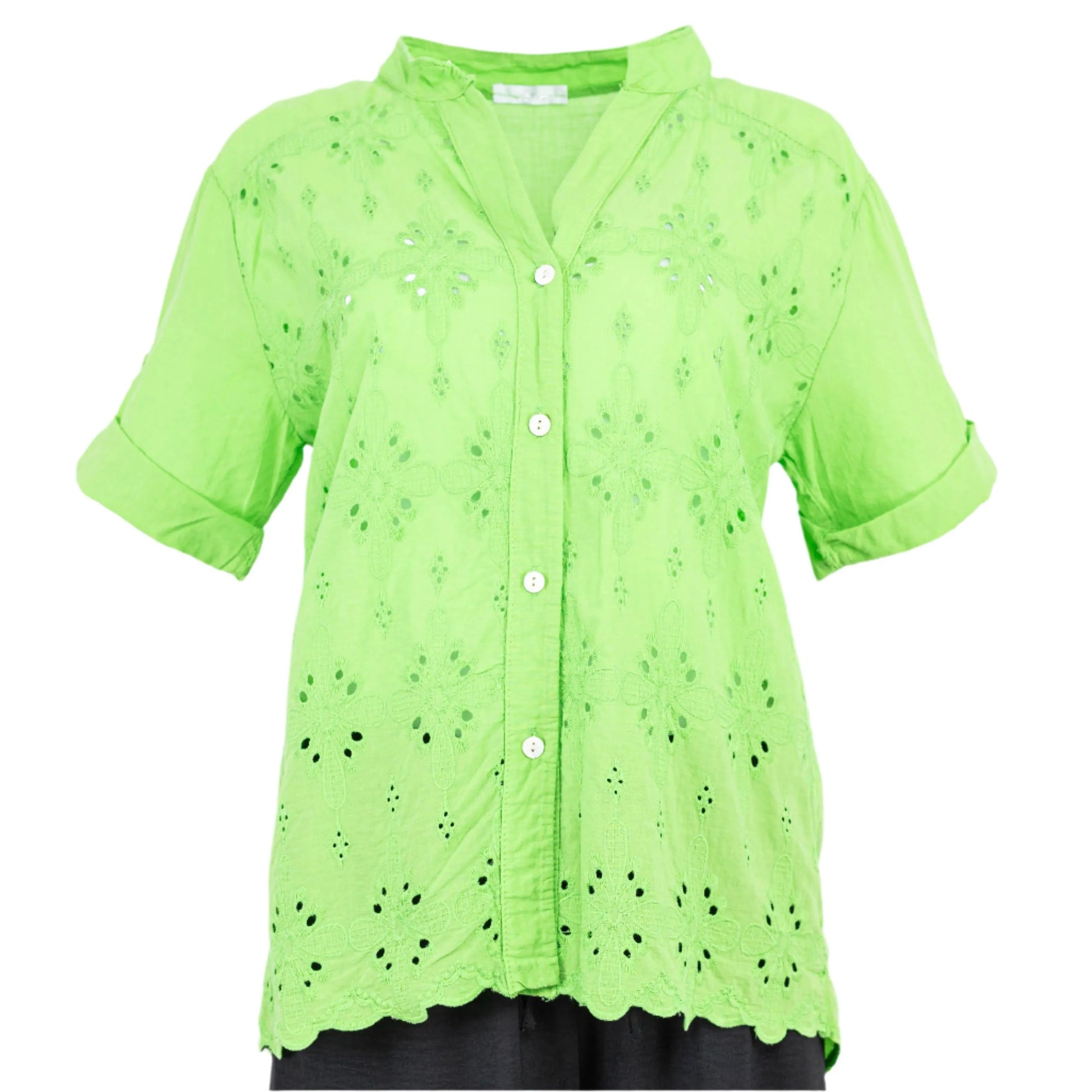 Дамска зелена риза Verde Glow – от 100% памук 6sense.bg

