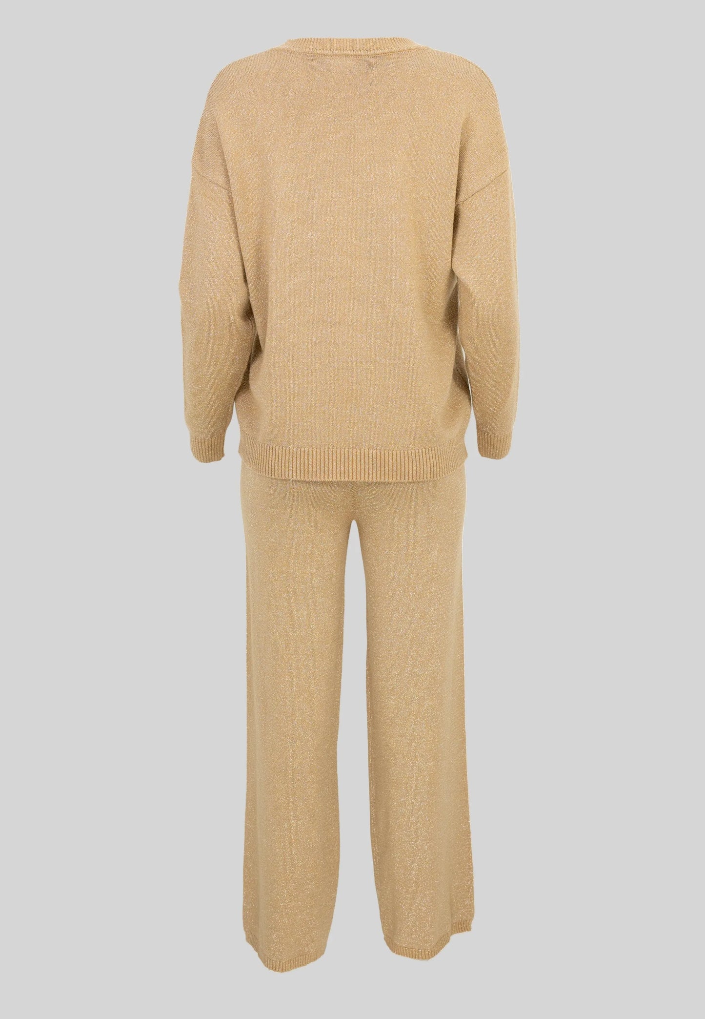 Дамски комплект от фино плетиво в златисто - Sand