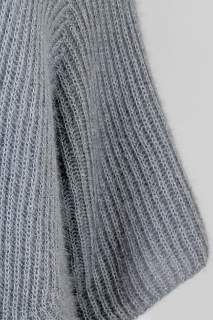 Пухкава плетена жилетка без закопчаване - Silver Pearl