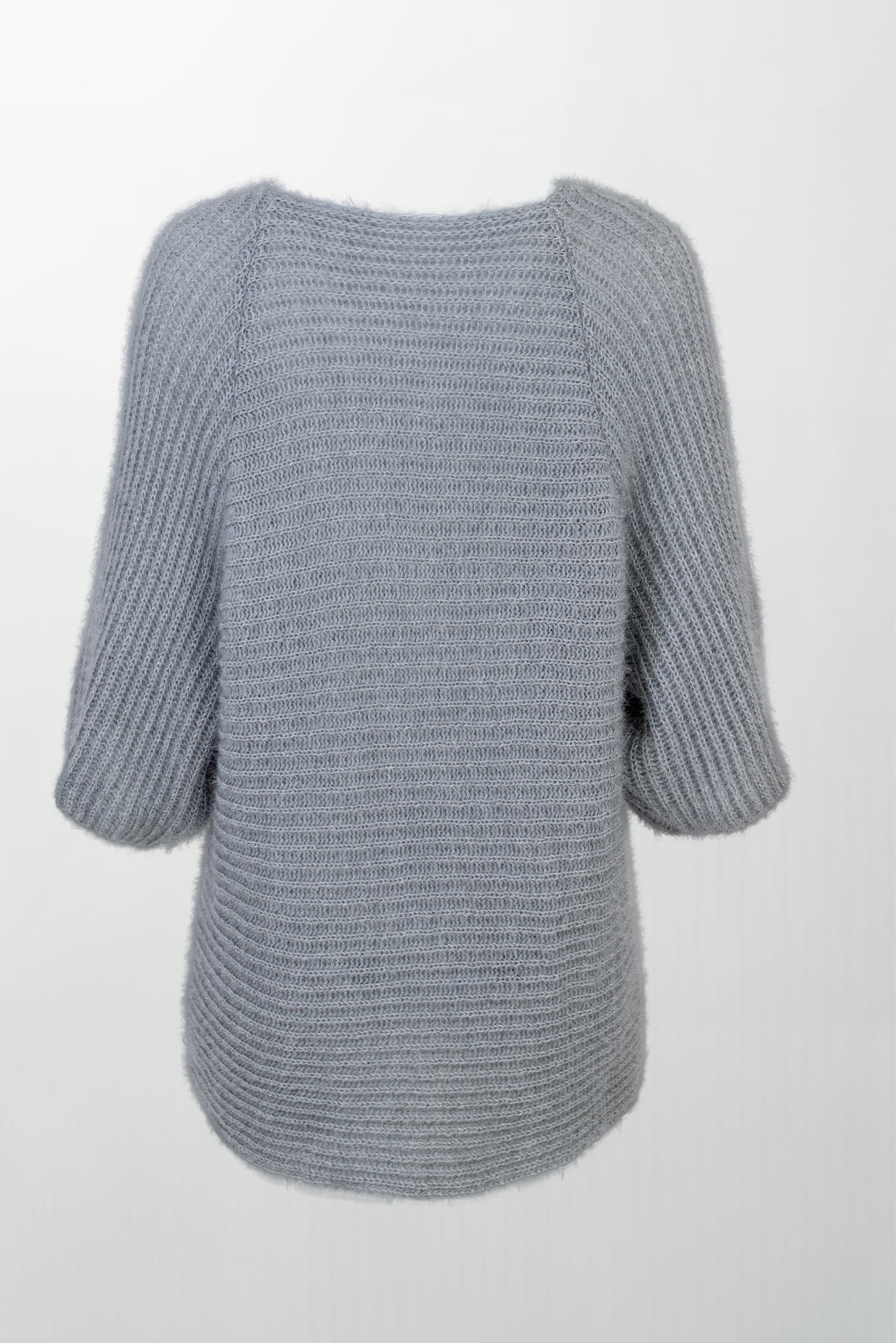 Пухкава плетена жилетка без закопчаване - Silver Pearl