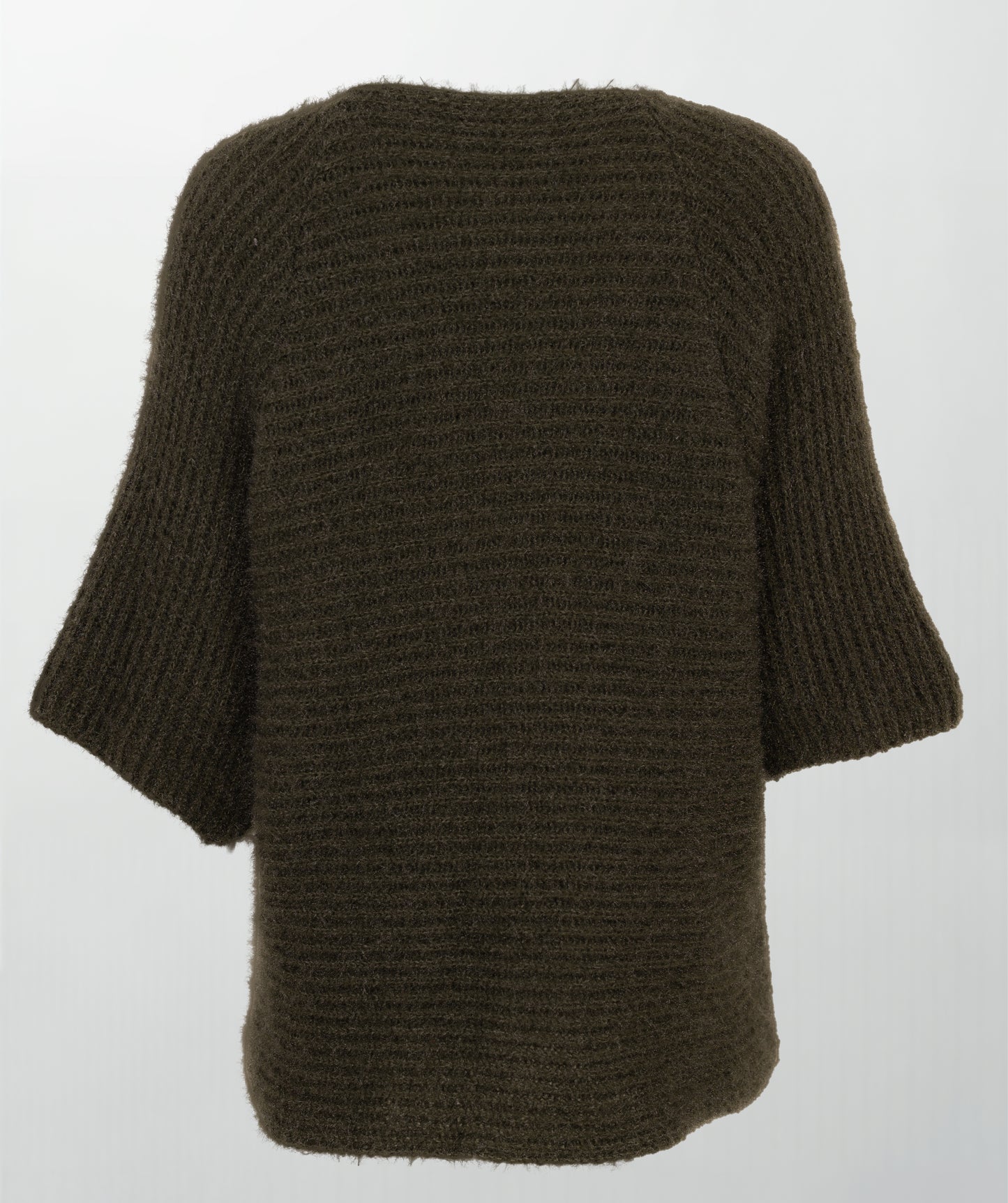 Пухкава плетена жилетка в цвят каки - Forest Cozy