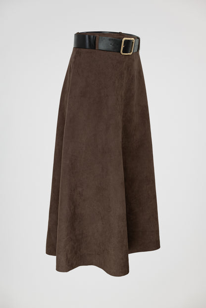 Дамска готова визия - жилетка и пола с висока талия – Cocoa Stripe Set