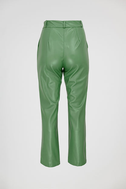 Дамски панталони от изкуствена кожа - Green Edge