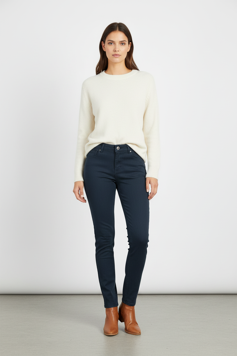 Дамски еластични дънки Plus Size с висока талия - Urban Shape