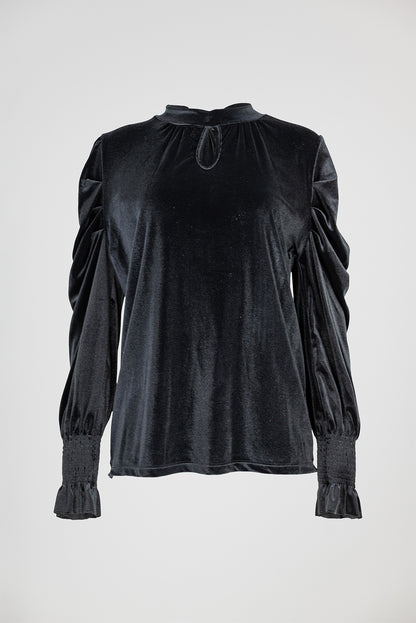 Дамска кадифена блуза - Black Velvet