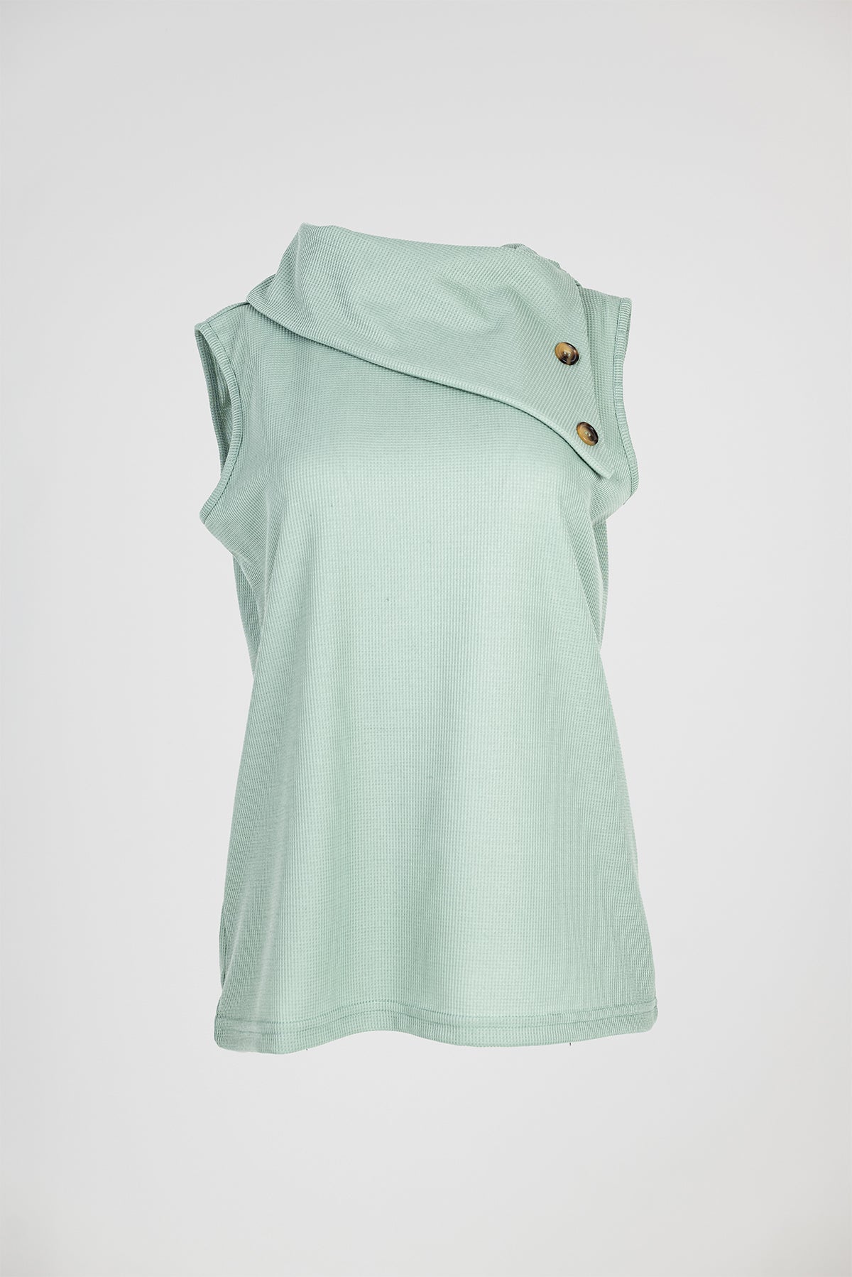 Дамски топ без ръкави с асиметрична яка - Soft Edge