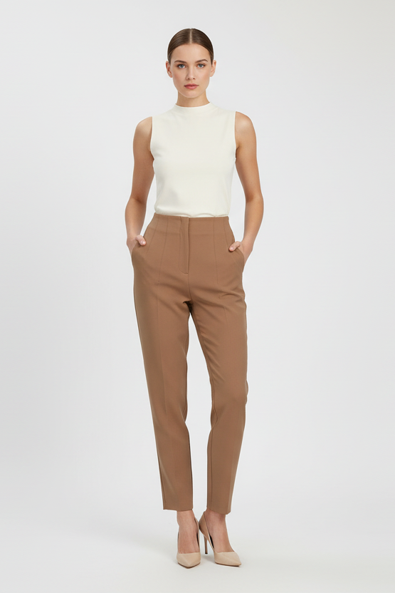 Дамски елегантен панталон с висока талия - Tailored Ease