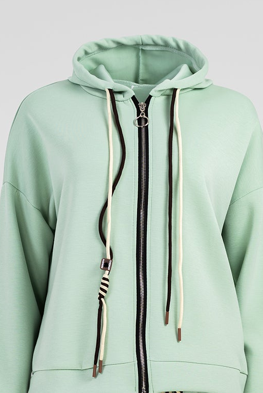 Дамски комплект мента със суичър и панталон  - Sunny Zip Set