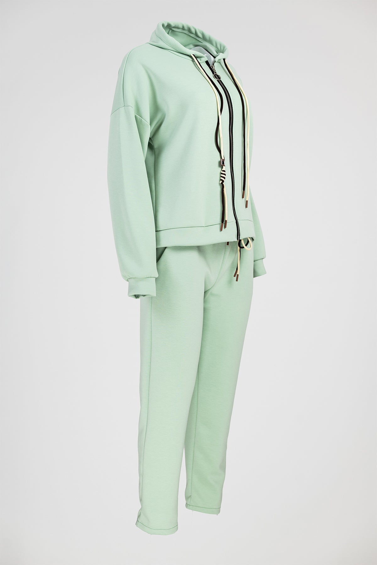 Дамски комплект мента със суичър и панталон  - Sunny Zip Set