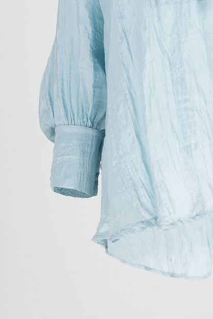 Дамска блуза с панделка на яката и прилеп ръкави – Sky Bow