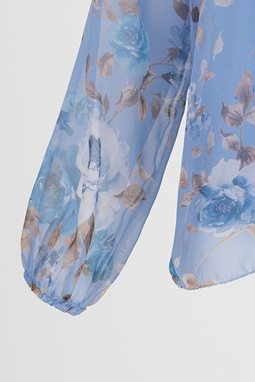 Дамска ефирна блуза с панделка - Soft Sky