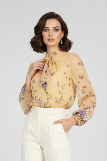Дамска ефирна блуза с панделка - Soft Sun