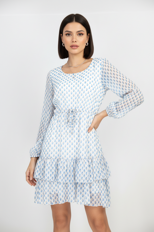 Дамска къса рокля на точки – Sky Dot