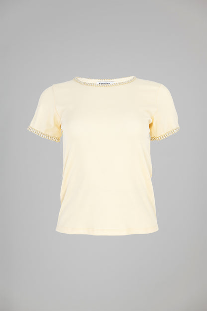 Дамска тениска в пастелно жълто - Golden Chain
