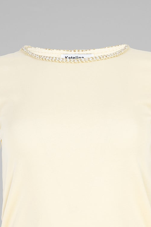 Дамска тениска в пастелно жълто - Golden Chain