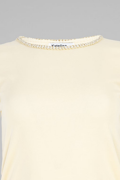 Дамска тениска в пастелно жълто - Golden Chain