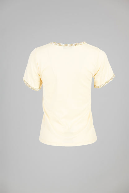 Дамска тениска в пастелно жълто - Golden Chain