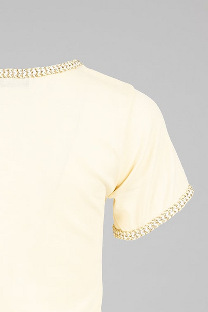 Дамска тениска в пастелно жълто - Golden Chain