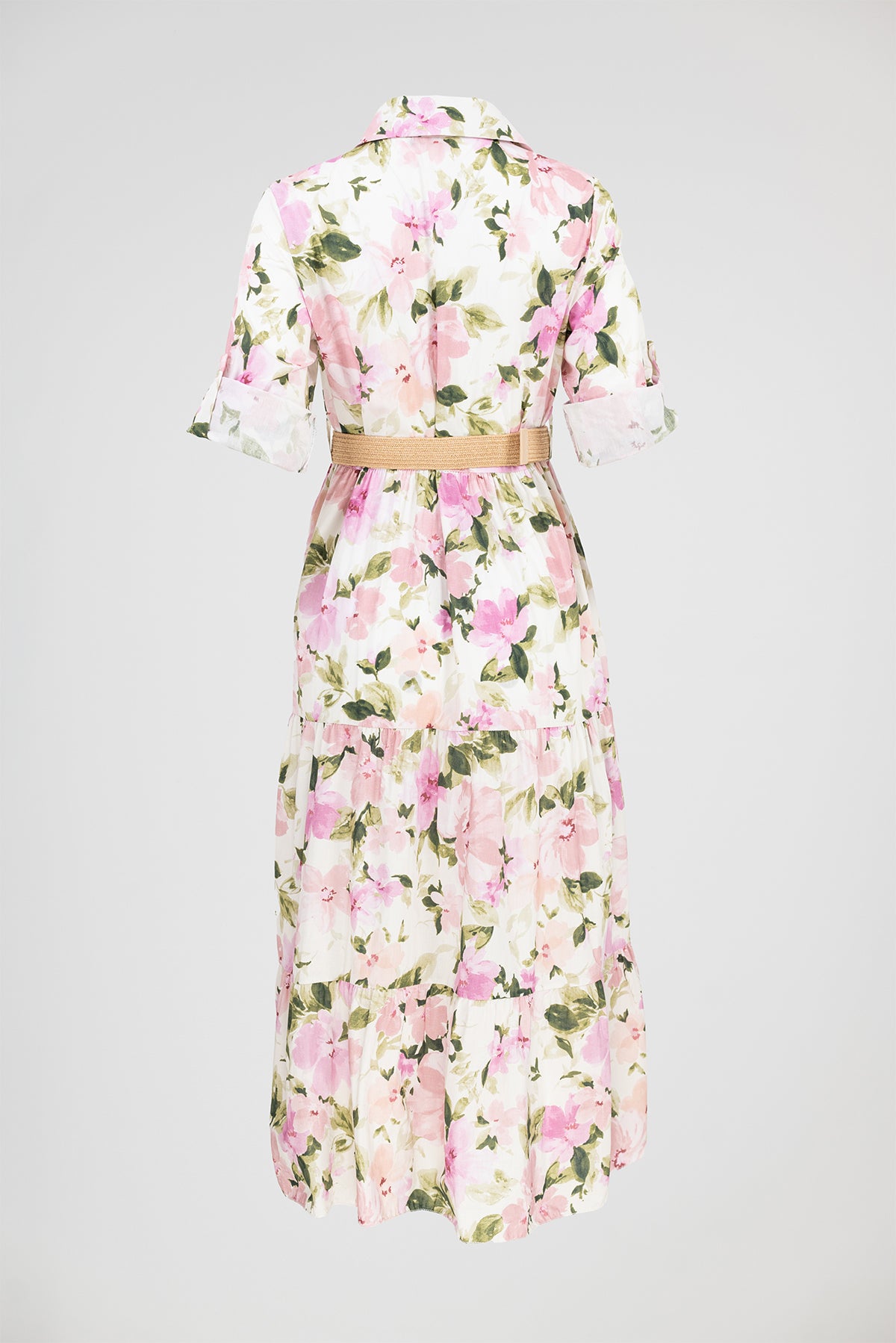 Дълга рокля тип риза с флорален принт - Blossom Garden