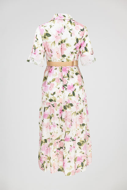 Дълга рокля тип риза с флорален принт - Blossom Garden