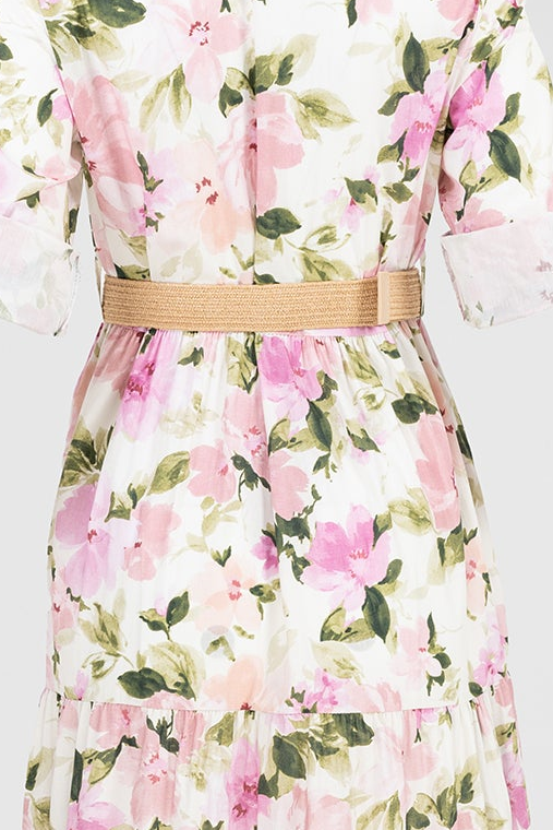 Дълга рокля тип риза с флорален принт - Blossom Garden