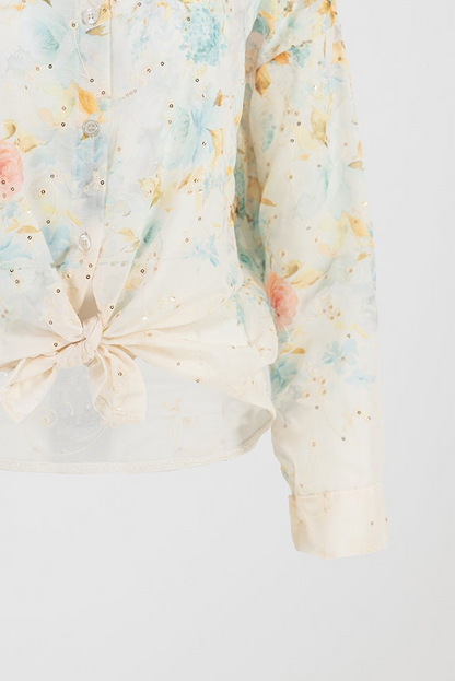 Дамска риза с пастелен флорален принт - Pastel Bloom