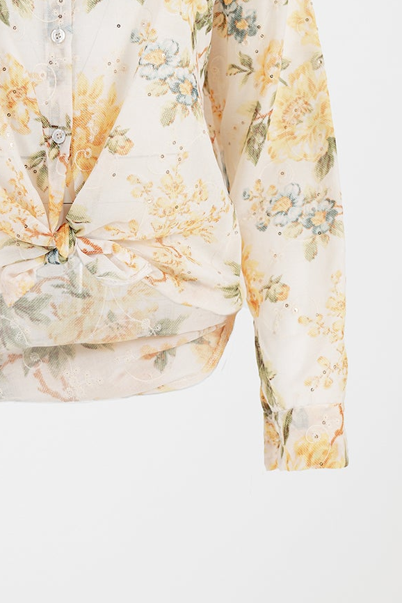 Дамска риза с пастелен флорален принт - Pastel Bloom