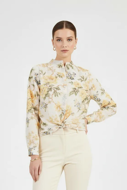 Дамска риза с пастелен флорален принт - Pastel Bloom