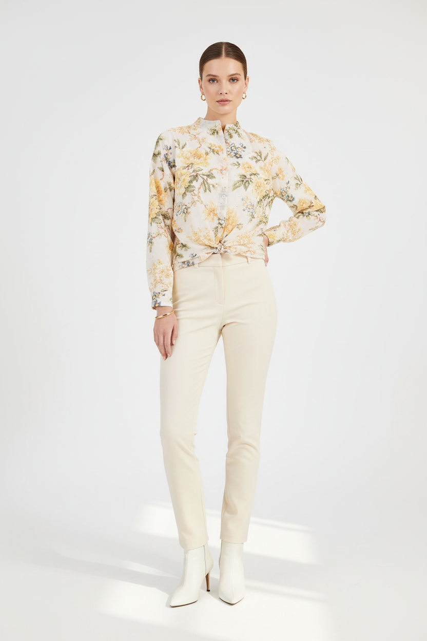 Дамска риза с пастелен флорален принт - Pastel Bloom