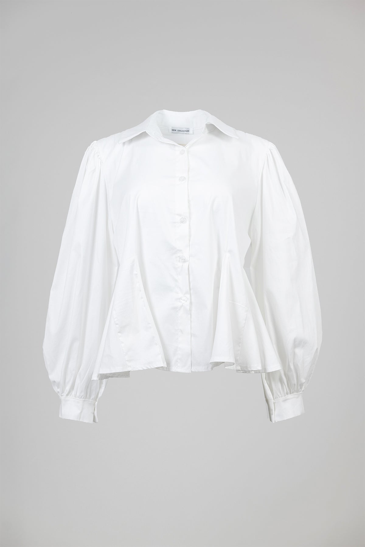 Дамска бяла риза с буфан ръкави - Silky White