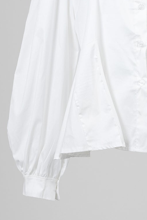 Дамска бяла риза с буфан ръкави - Silky White