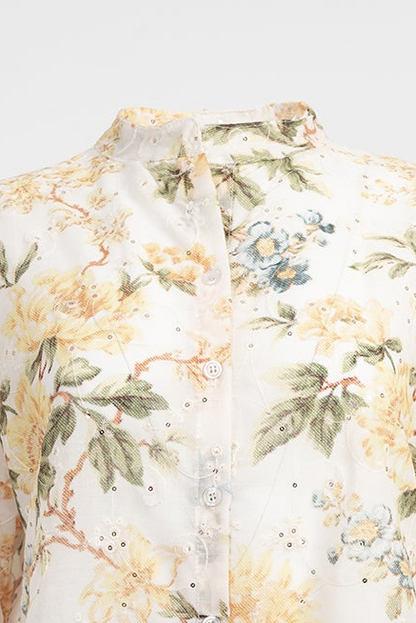 Дамска риза с пастелен флорален принт - Pastel Bloom