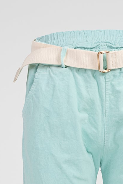 Дамски джинси в цвят мента с колан – Mint Breeze