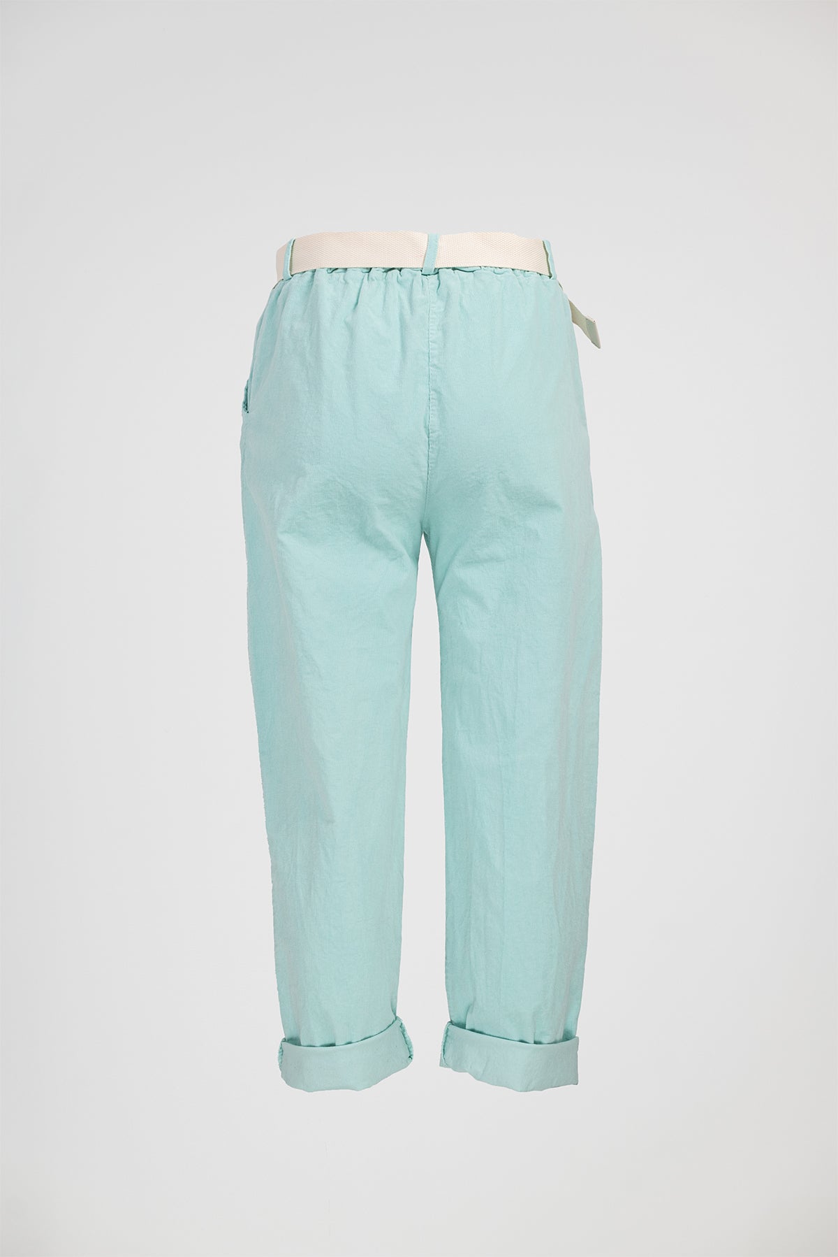 Дамски джинси в цвят мента с колан – Mint Breeze