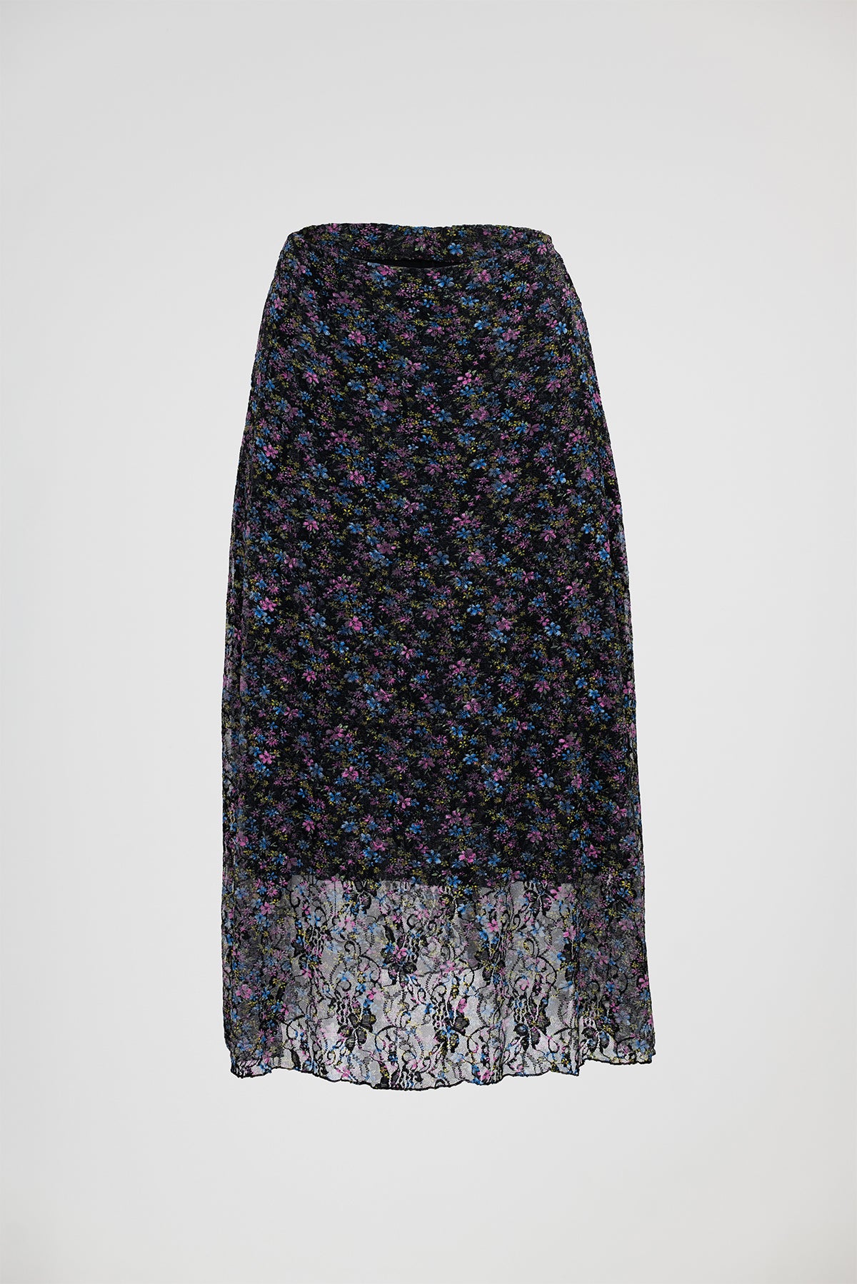 Тюлена миди пола с флорален принт - Midnight Flower