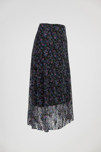 Тюлена миди пола с флорален принт - Midnight Flower
