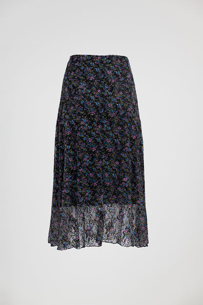 Тюлена миди пола с флорален принт - Midnight Flower