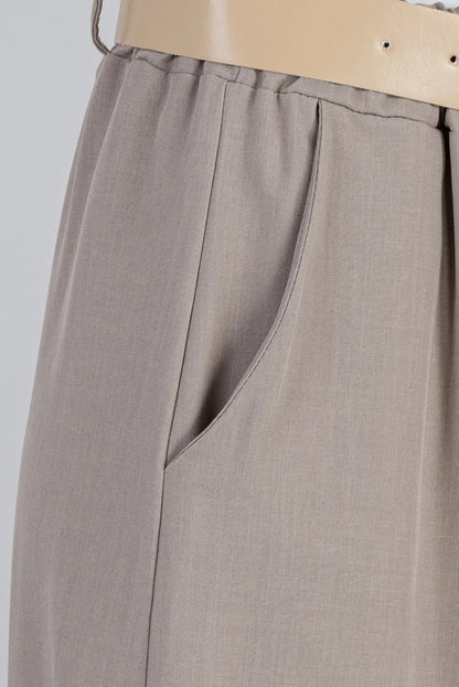 Дамски панталон тип харем с колан - Cappuccino Puff