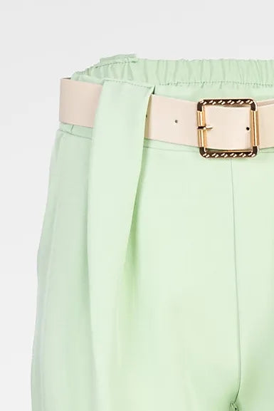 Дамски широк панталон - мента - Wide Leg