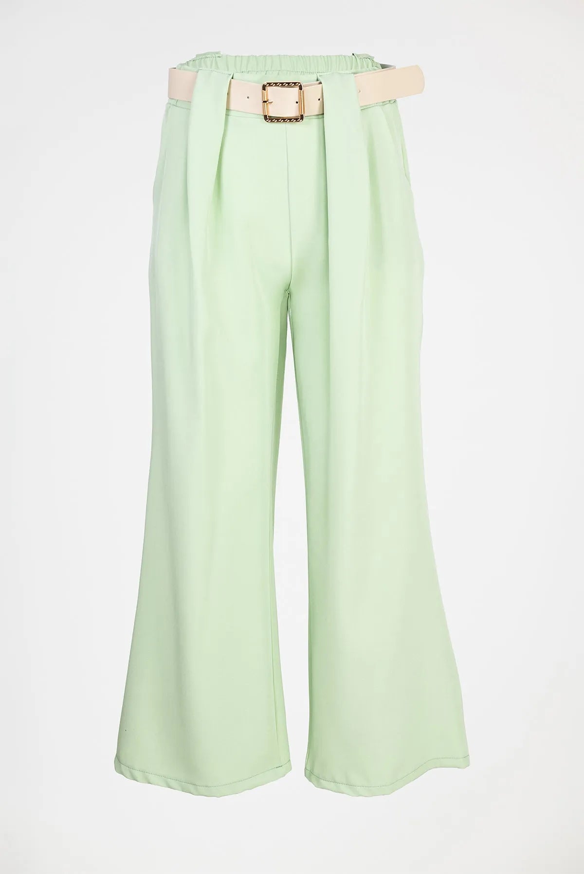 Дамски широк панталон - мента - Wide Leg